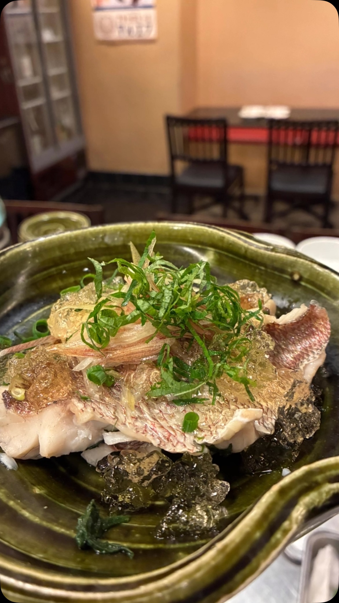 蒸し物真鯛の梅ジュレがけ
さっぱりとした1品になっていましてこのジメジメし始めの時期にちょうどいいメニューになりますのでぜひどうぞ