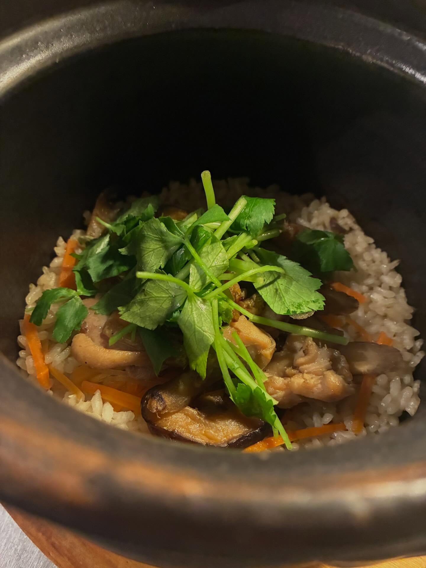 鶏の旨味とごぼうの香りをしっかり閉じ込めた一杯。
土鍋でじっくり炊き上げてます。
シンプルだけど、ちゃんと美味いやつ。