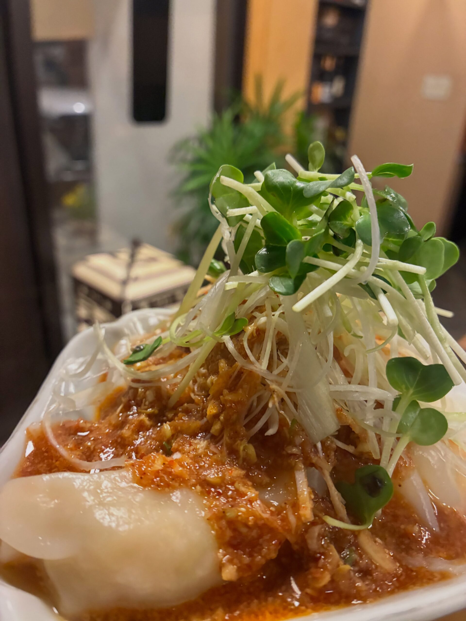 中華フェアもいよいよ終盤。🥟

もちっとした水餃子に、
旨辛ダレとたっぷり香味野菜

ピリ辛なのに後味はさっぱり。
気づいたらもう1個いきたくなるやつです。

まだ食べてない方はぜひこの機会に。⁡